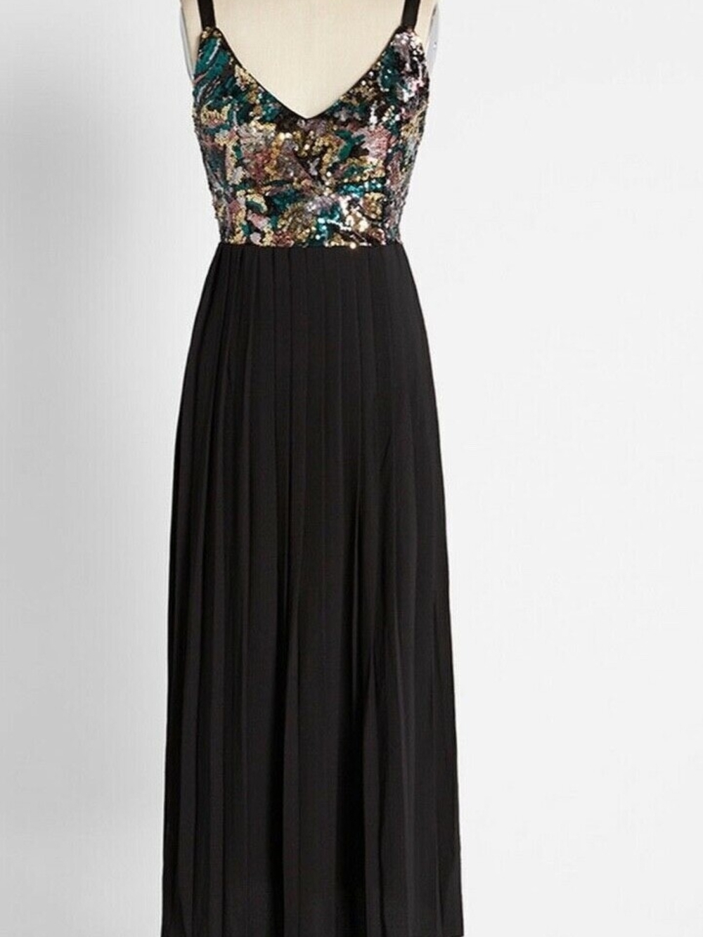 Modcloth Black Maxi Dress with Multicolor Sequin Bodice - Picture 1 of 2